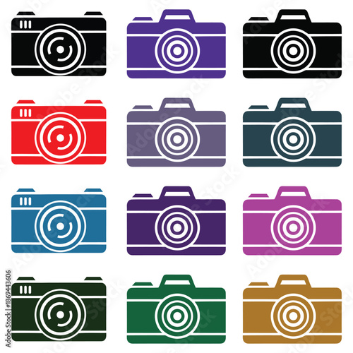 Colorful Camera Illustration – Photography, Content Creation and Media Concept