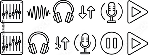 Audio and playback control icons
