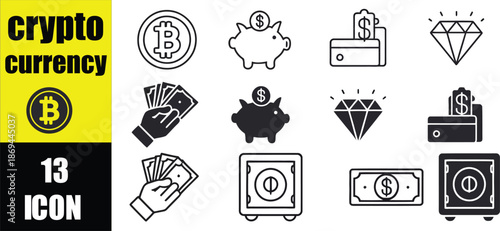 Cryptocurrency icons set