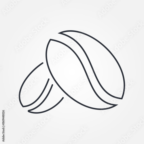 Clean Line Roasted Coffee Bean Vector Icon