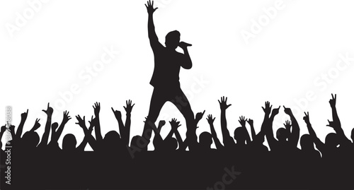 Jumping Guitarist Music Silhouette