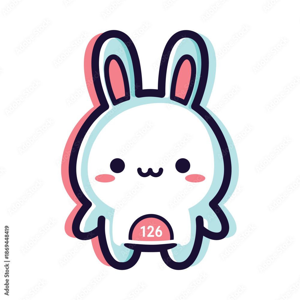 Obraz premium Adorable Bunny Vector Illustration