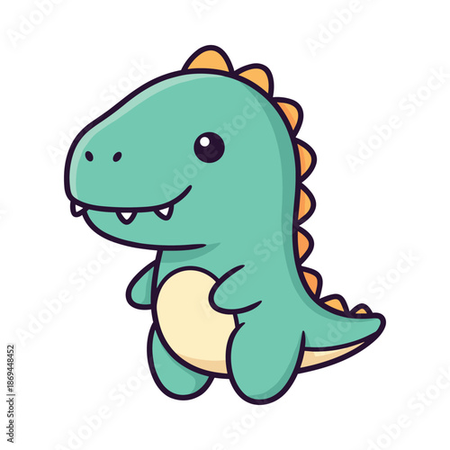 Cute Cartoon Dinosaur Illustration