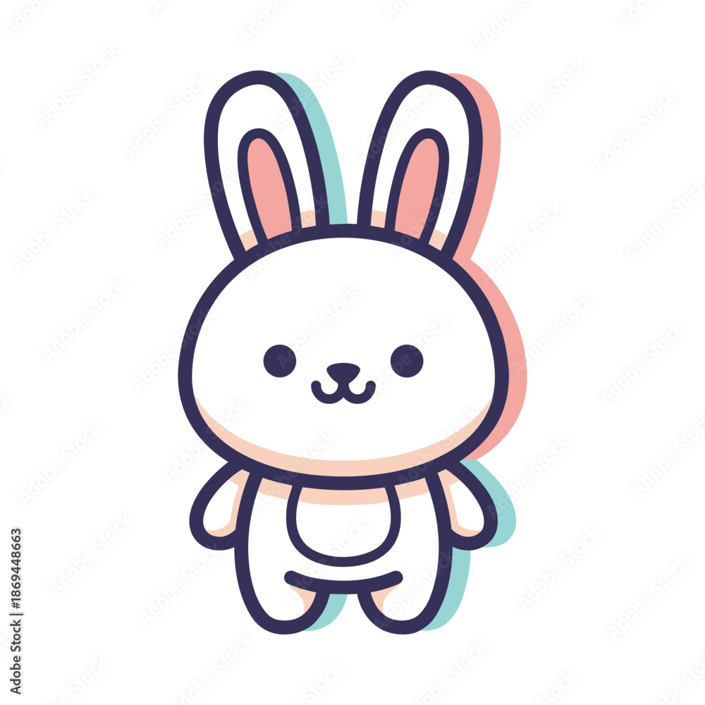 Fototapeta premium Adorable Cartoon Bunny Vector Illustration