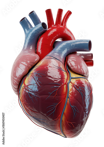 Realistic 3D Heart Anatomy with Circulatory System for Educational Purposes