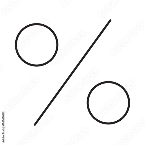 Percent sign symbol linear icon vector illustration design element isolated white background discount rate interest finance math calculation sale outline