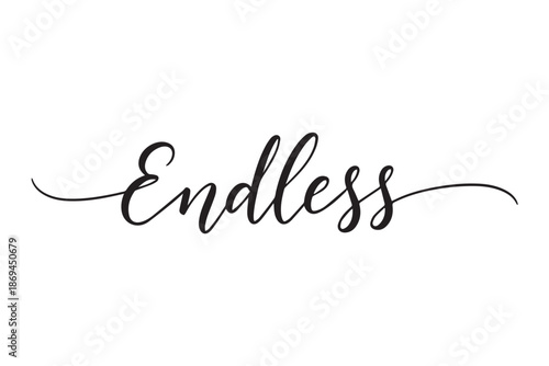 Endless handwritten lettering vector illustration on transparent background