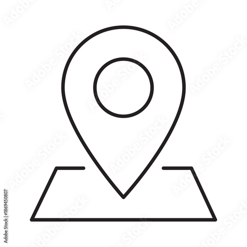 Location map pin linear icon vector illustration symbol isolated white background place marker point spot destination address gps navigation route outline