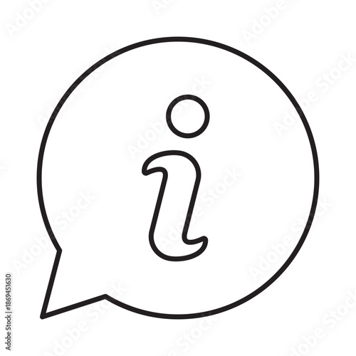Information bubble linear icon vector illustration symbol isolated white background help info chat speech support query ask question advice details outline