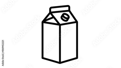 Simple black and white illustration of a milk carton a striking silhouette