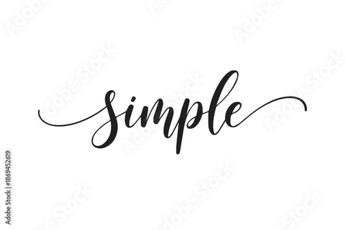 Simple word written in elegant black calligraphy vector illustration on transparent background