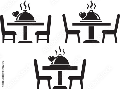 Romantic restaurant table served for two