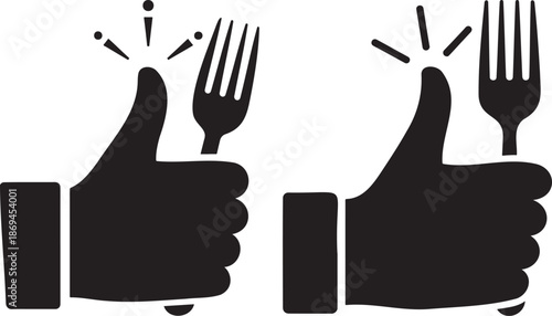 Thumbs up and fork for food promotion
