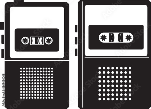 Black vintage portable cassette player