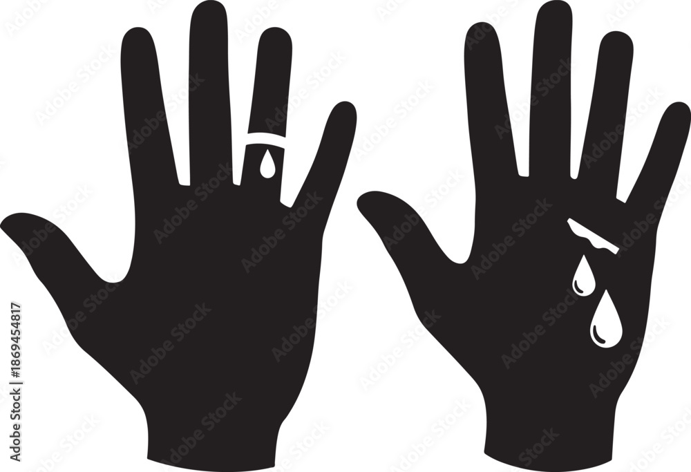 Obraz premium Hands with drop vector illustration