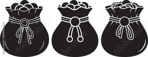 Purse of gold sack money icon illustration