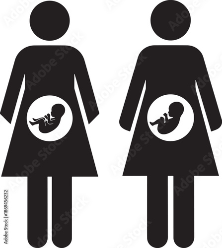 Pregnant woman vector stock illustration