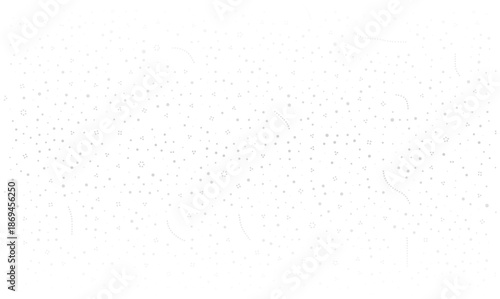 White vector texture with scattered gray dust particles and grainy noise overlay. Abstract grunge illustration with dirty spotted effect and chaotic microscopic atoms for science background design.