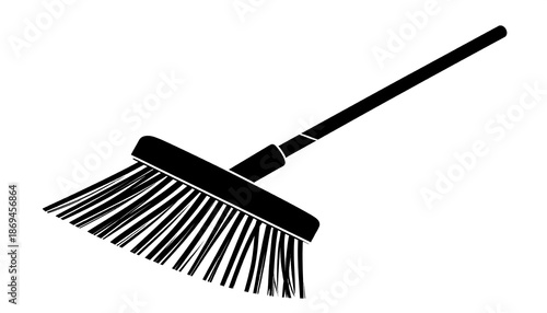 Broom silhouette for cleaning, sweeping, and household chores.