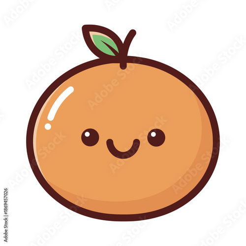 Adorable Cartoon Orange Fruit Illustration