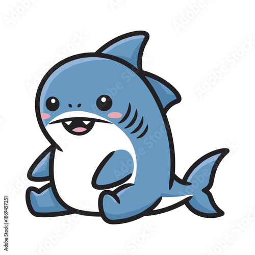 Adorable Cartoon Shark Illustration