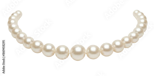 Картината върху платно Classic white pearl necklace on light grey background