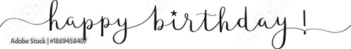 Handwritten happy birthday message with star in cursive style