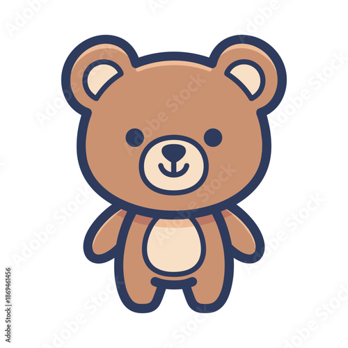 Adorable Cartoon Brown Bear Illustration