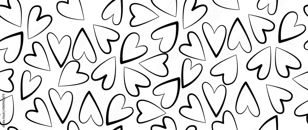 Fototapeta premium Seamless background. Minimalistic abstract pattern of hearts. Modern print. Ideal for textile design, screensavers, covers, cards, invitations and posters.