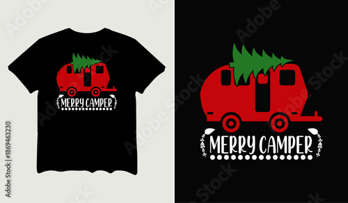 Merry camper t-shirt design for t-shirt quotes or poster svg printable cut file