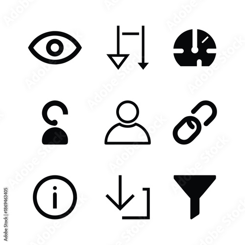 Set of User Interface Icons. Containing Settings, Search, Security and  Digital Products
