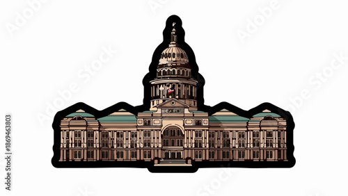 Ornate domed capitol building with classical columns and green roof