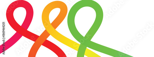 Abstract geometric colorful background with Multi colored squiggles with circles seamless pattern. Brush drawn bold curved lines, waves and swirls. Abstract rainbow gradient wavy lines pattern.