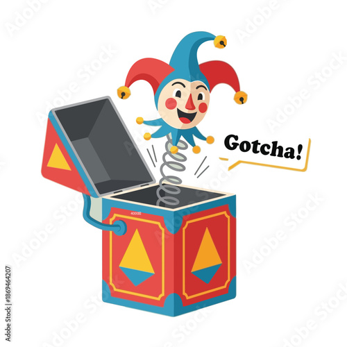 Surprise! Festive Jack In Box Illustration For Celebration