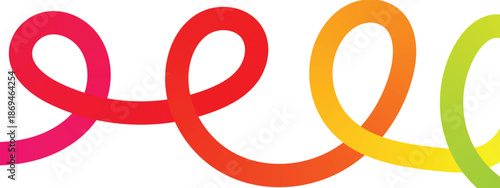 colorful gradient curved lines abstract banner background. Simple childish vector scribbles and squiggles. Creative trendy style design.