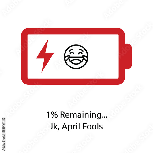 Low Battery Icon Illustration With Charging Symbol And Humor