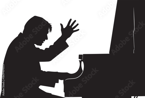 Piano Player Silhouette Vector Bundle