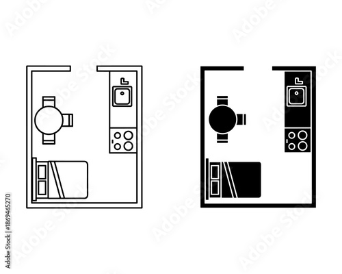 Black and white kitchen appliance with stove oven dishwasher and sink