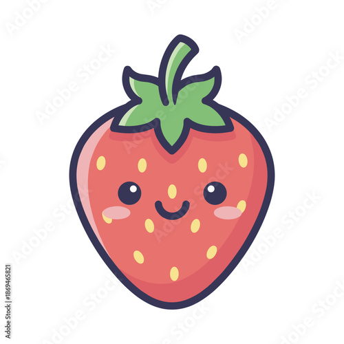 Cute Strawberry Cartoon Character Illustration