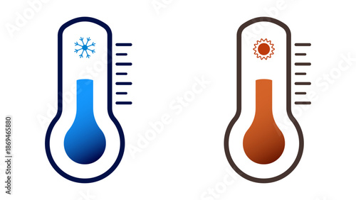 Thermometer vector illustration. Temperature measurement. Weather conditions.