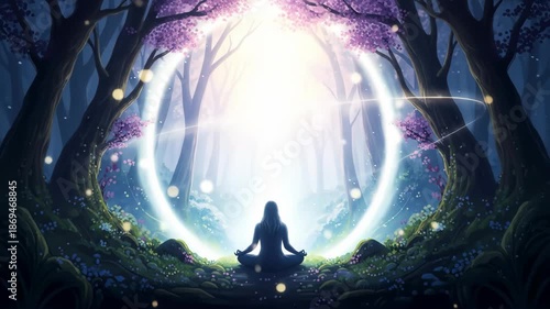 Spiritual Awakening and Inner Peace in a Magical Forest.