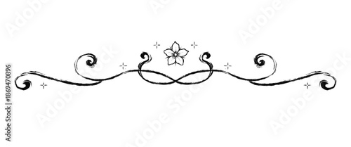paragraph spacer in whimsical romantic fantasy flower swirl style, decorative swirly elements