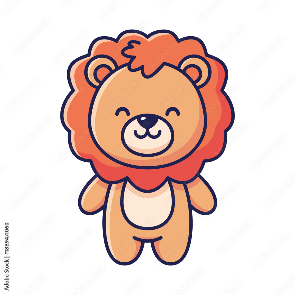 Fototapeta premium Adorable Cartoon Lion Illustration for Kids