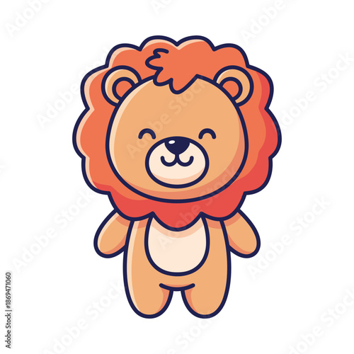 Adorable Cartoon Lion Illustration for Kids