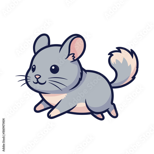 Adorable Cartoon Chinchilla Illustration