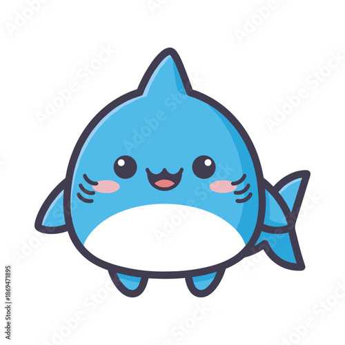 Adorable Cartoon Shark Illustration
