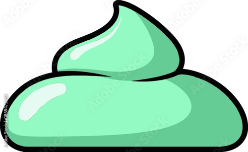 Soft green swirl of creamy substance with highlights