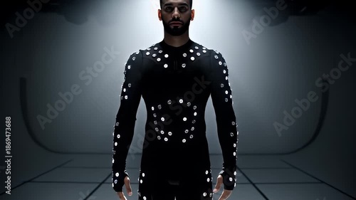 Wallpaper Mural Futuristic Motion Capture Technology in Dark Environment. Torontodigital.ca