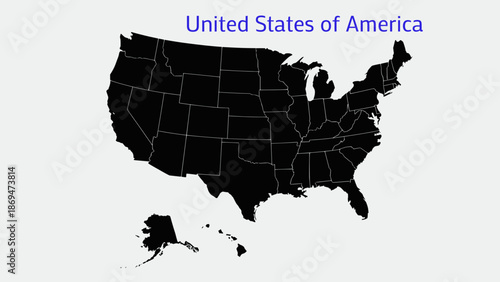 United States of America map. USA map vector illustration.