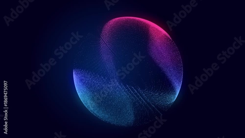 Digital Planet. Background Particle Flow. Data Visualization. 3D.
